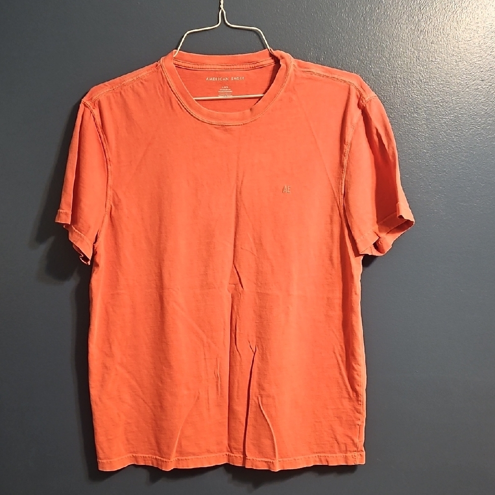 Vibrant Coral Short Sleeve Tee Classic Crew Neck
